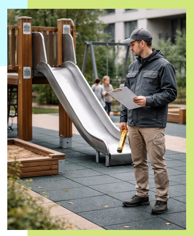 Сертификация детских площадок в Зеленокумске от 25455 р. | Алешин-Злм