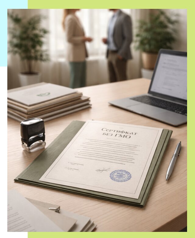 Сертификат без ГМО в Зеленокумске от 7637 р. оформить срочно Алешин-Злм